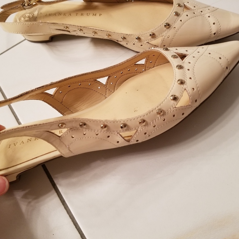 Nude Nordstrom Slingback Rockstud Flats 8.5